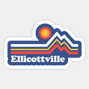 Ellicottville NY Retro Vintage Mountain Sticker